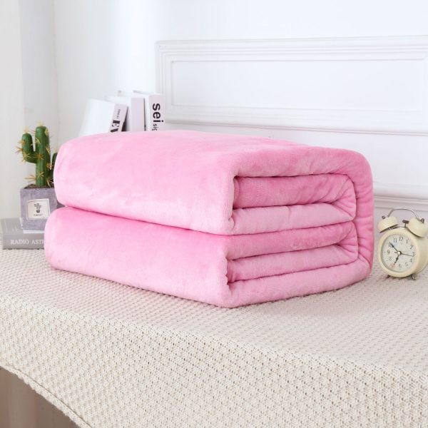 wholesale solid color blankets for winter fleece custom color picnic flannel blanket warm soft kids blanket - Image 4