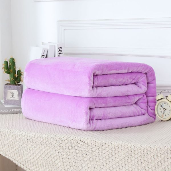 wholesale solid color blankets for winter fleece custom color picnic flannel blanket warm soft kids blanket - Image 6