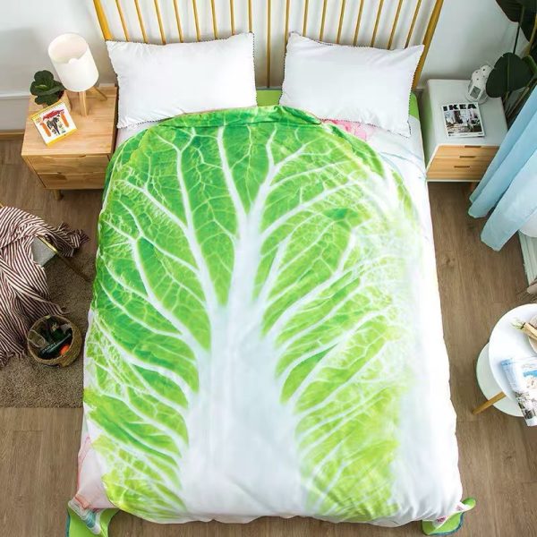 cartoon cabbage plush blanket wholesale flannel designer bed blankets pet big winter custom blankets - Image 2