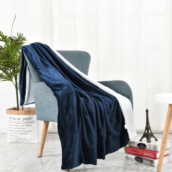 wholesale other fleece blankets for winter picnic travel blanket solid color hug sleep custom blanket - Image 4