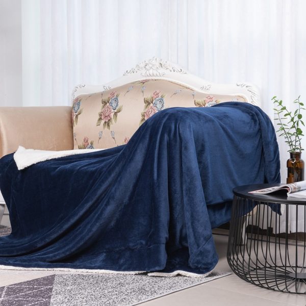wholesale other fleece blankets for winter picnic travel blanket solid color hug sleep custom blanket - Image 5
