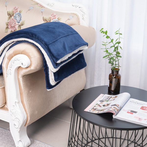 wholesale other fleece blankets for winter picnic travel blanket solid color hug sleep custom blanket - Image 6