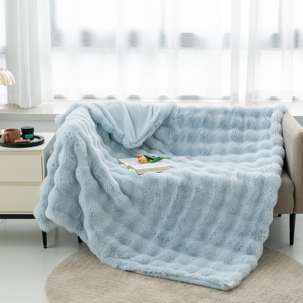 fleece bed weight winter blanket wholesale sublimation blanket solid color cozy plush moving blanket - Image 2