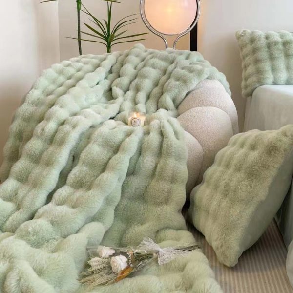 fleece bed weight winter blanket wholesale sublimation blanket solid color cozy plush moving blanket - Image 3