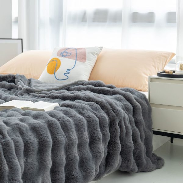 fleece bed weight winter blanket wholesale sublimation blanket solid color cozy plush moving blanket - Image 6
