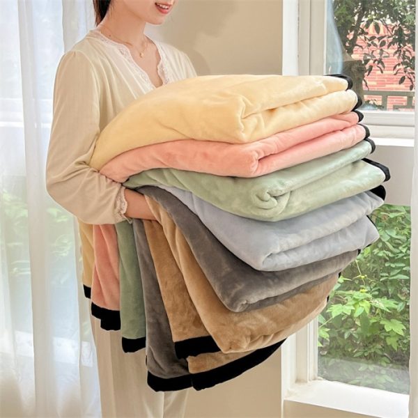 solid color blankets throws fleece baby moving blankets for winter wholesale sauna soft flannel blankets - Image 5