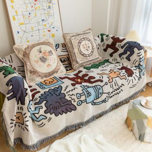 cartoon blankets throws wholesale muslin swaddle travel blankets knitted beach moving woven blanket