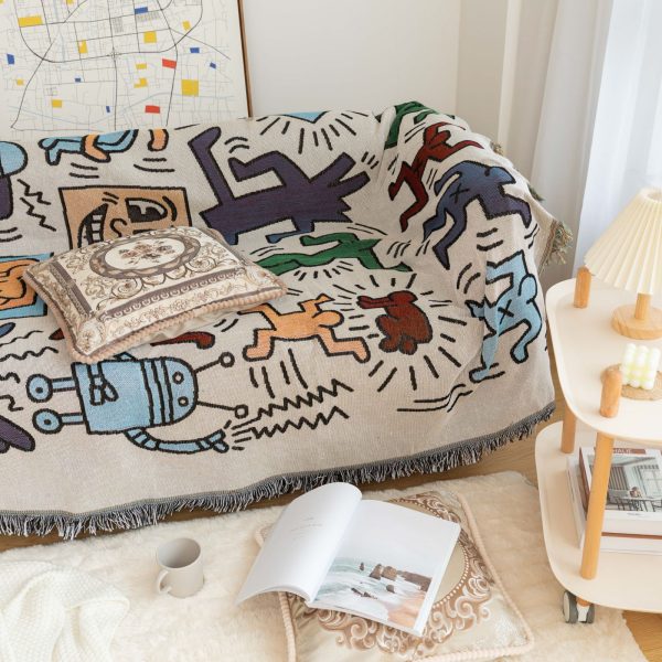 cartoon blankets throws wholesale muslin swaddle travel blankets knitted beach moving woven blanket - Image 2