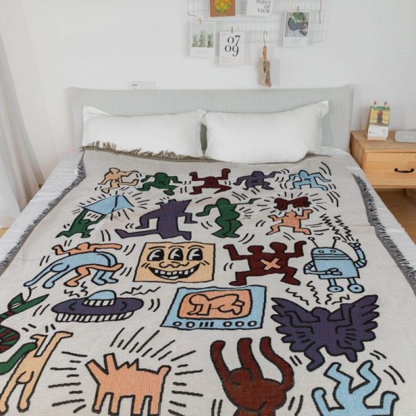 cartoon blankets throws wholesale muslin swaddle travel blankets knitted beach moving woven blanket - Image 3
