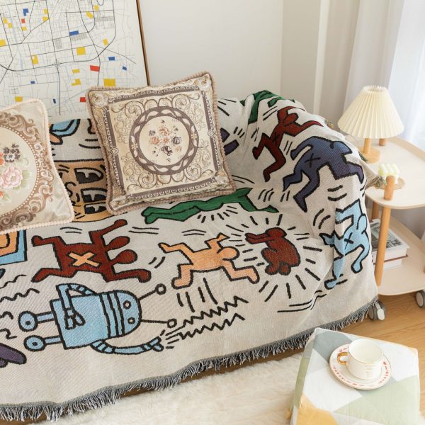 cartoon blankets throws wholesale muslin swaddle travel blankets knitted beach moving woven blanket - Image 4