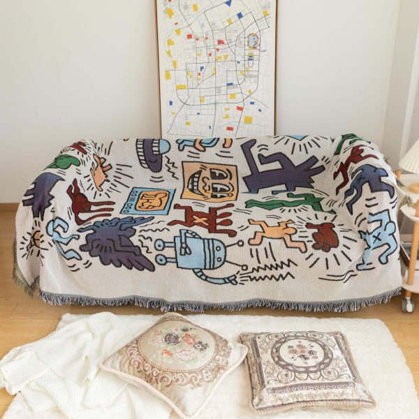 cartoon blankets throws wholesale muslin swaddle travel blankets knitted beach moving woven blanket - Image 5