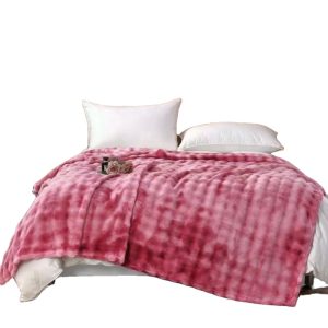 custom winter blankets wholesale fleece thickening bed  blankets double soft cozy coral fleece blankets