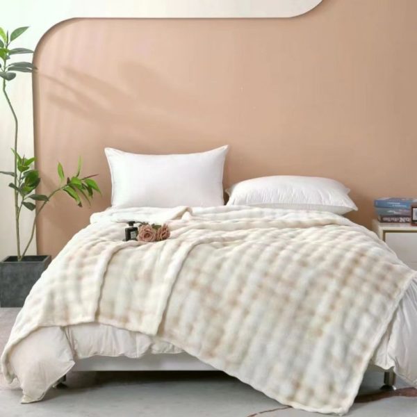 custom winter blankets wholesale fleece thickening bed  blankets double soft cozy coral fleece blankets - Image 3