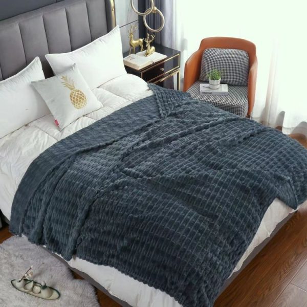 solid color fleece custom blankets soft bed winter blankets wholesale towel thermal luxury picnic blanket - Image 2