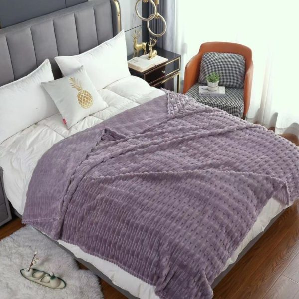 solid color fleece custom blankets soft bed winter blankets wholesale towel thermal luxury picnic blanket - Image 4