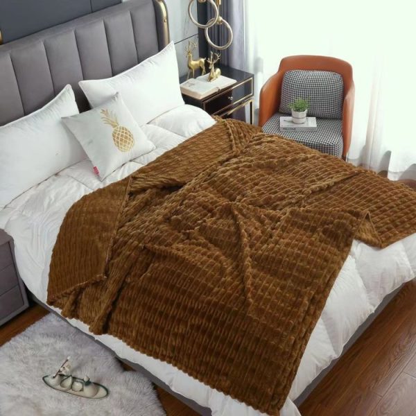 solid color fleece custom blankets soft bed winter blankets wholesale towel thermal luxury picnic blanket - Image 5