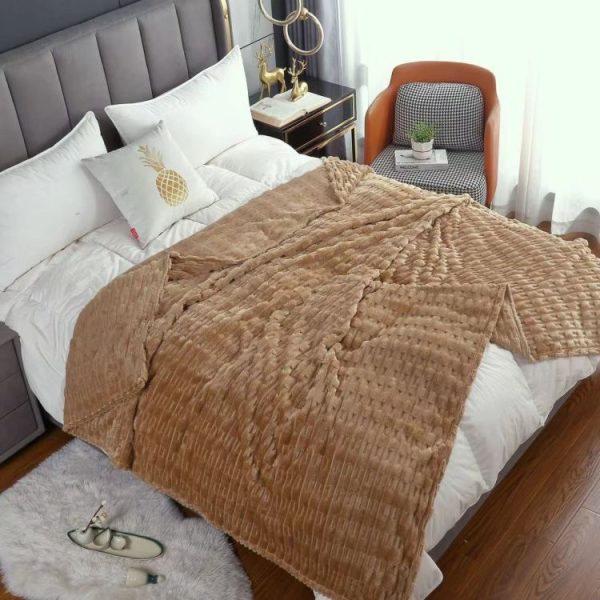 solid color fleece custom blankets soft bed winter blankets wholesale towel thermal luxury picnic blanket - Image 6