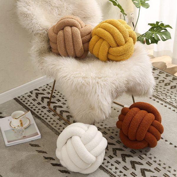 decorative spherical Pillow luxury decorative pillows Big spherical wool ball sofa personalize pillow - Image 2